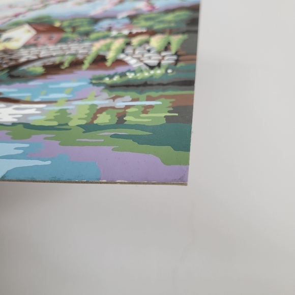 Village Canal Paint by Numbers 14 by 11 Acrylic Painting Finished - Picture 5 of 15